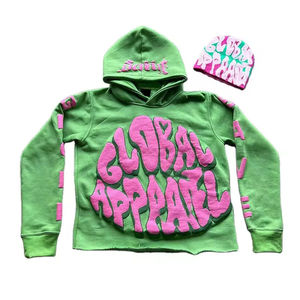 Vente en gros Fabricant Hoodie Homme Streetwear Décontracté Oversize en Molleton 100% Coton avec Cordons de poche, Bords coupés et Ourlet brut, Coupe classique - Product Image 1