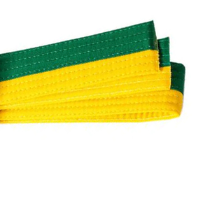 Cinturón de Artes Marciales Verde y Amarillo, Cinturón de Karate de Doble Color Unisex para Adultos, Ropa Deportiva - Product Image 4