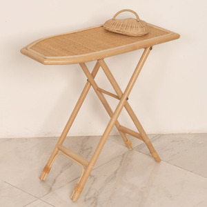 Kids handmade pretend play toys natural rattan ironing board set small size iron toy for little girls - Product Image 6