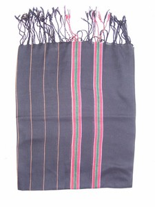 Écharpe longue en soie pour femme, style classique, légère, à rayures, teinte en fil, pour toutes les saisons, usage quotidien, écharpe d'été tissée à la main avec imprimé - Product Image 2