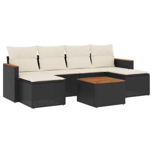 Conjunto de Sofás Modulares Grandes de Ratán PE Negro para Jardín, Muebles Modulares Elegantes para Exteriores - Product Image 2