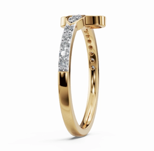 Anillo de Diamantes Reales en Oro Sólido de 9K, 14K y 18K, Banda de Diamantes Minimalista para Ella, Oro Amarillo, Rosa y Blanco, Joyería Fina para Uso Diario - Product Image 2