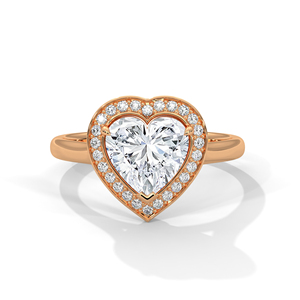 Wholesale Price Engagement <b>Ring</b> In 14K Rose Gold Heart Cut Design Lab Grown Created <b>Diamond</b> <b>Ring</b> For Wedding Gift And Parties - Product Image 1