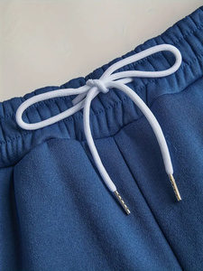 Survêtement unisexe bleu et blanc à blocs de couleur, sweat à capuche zippé à manches longues et pantalon à cordon de serrage, tenue décontractée pour l'automne - Product Image 6