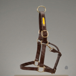 Personalized <b>Name</b> <b>Plate</b> Heavy Duty Double Ply Buffalo Leather Horse Halter with Solid Adjustable Brass Hardware - Product Image 6