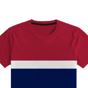 เสื้อยืดผู้ชาย คอกลม แขนสั้น ทรงปกติ ผ้าถัก สไตล์ลำลอง สีแดง ขาว น้ำเงิน - Product Image 2