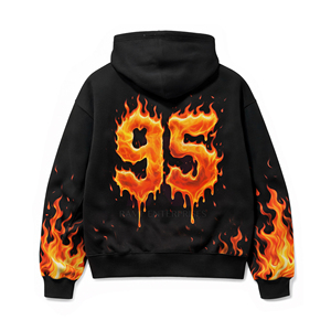 Sudadera con Capucha Personalizada de Algodón 100% con Estampado Gráfico DTG, Gruesa, de 400 g/m², con Pedrería, Ecológica, para Invierno - Product Image 2