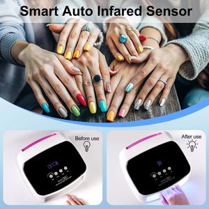 Lampe à ongles UV LED sans fil professionnelle 66 LED, machine à ongles en gel avec base amovible, 4 réglages de minuterie, outil professionnel rechargeable - Product Image 3