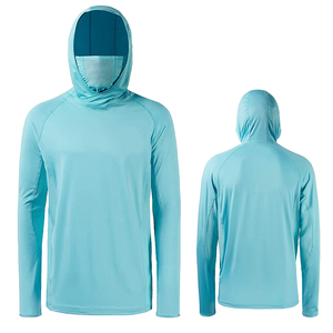 Camiseta de Pesca con Capucha de Manga Larga Unisex, Absorbe la Humedad, Secado Rápido, Protección UV, Color Verde Sólido, para Adultos - Product Image 2