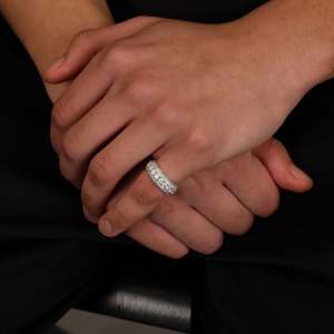 Bague de pinky personnalisée pour homme, sertie de diamants VVS cultivés en laboratoire, en argent sterling 925, bijoux hip-hop, passe le test du diamant, couleur D, bling - Product Image 5