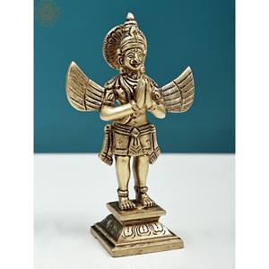 Catégorie de produit Statue en laiton faite main de Garuda 5.5 pouces d'idole fine de sculptures de l'Inde - Product Image 2