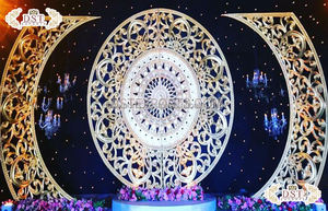 แผ่นฉากหลังตกแต่งงานแต่งงานของคริสเตียนสำหรับเวทีแต่งงานแบบตะวันตกกรอบฉากหลังสีขาวการออกแบบแบบโรมัน - Product Image 4