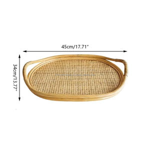 Eco Friendly Handmade Rattan <b>Tray</b> Wholesale Supplier Durable Multipurpose Serving <b>Tray</b> Lightweight Sustainable Vietnam - Product Image 4