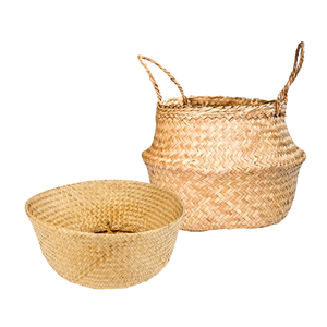 Paniers décoratifs faits à la main en jonc de mer pour couvrir les pots de plantes, organiser les aliments et les fruits, artisanat vietnamien - Product Image 1