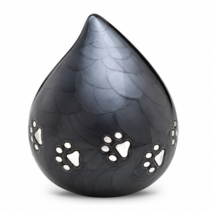 Otto International Custom Modern American Pet Cremation <b>Urns</b> Dog <b>Cat</b> Ashes Teardrop Heart Shape Metal Memorial Paw Prints - Product Image 1