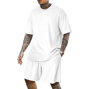 Vêtements d'été pour hommes, ensemble 2 pièces t-shirt et short en coton respirant, ensemble assorti personnalisé pour hommes par Maximize Wear - Product Image 2