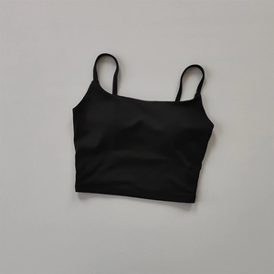 Sujetador deportivo tipo top pequeño con tirantes, integrado y con realce, para mujer, con espalda bonita, para entrenamiento y fitness, ideal para verano. - Product Image 2