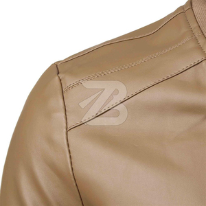 Chaqueta de Cuero PU Unisex, Estilo Béisbol, Corte Ajustado, Informal, para Motocicleta, Tallas Grandes, Transpirable, Color Sólido, a la Moda - Product Image 3