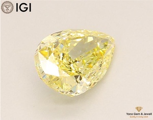 เพชรสีเหลืองสดใส ระดับความสะอาด VS1 ผลิตด้วยวิธี CVD รูปทรงลูกแพร์ น้ำหนัก 1.50 กะรัต พร้อมใบรับรอง IGI เหมาะสำหรับการออกแบบแหวน - Product Image 6