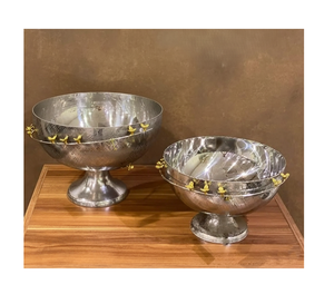 Bol à chocolat en aluminium de qualité supérieure, couleur argent, vaisselle personnalisée OEM, bol alimentaire à prix avantageux - Product Image 2