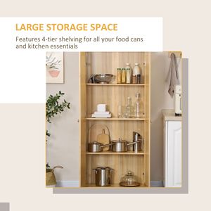 Armadio Dispensa Contemporaneo in Legno di Pino da 170 cm con Ante e Ripiani, Mobile Indipendente per Cucina e Sala da Pranzo - Product Image 5