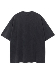 <span class=keywords><strong>T</strong></span>-<span class=keywords><strong>Shirt</strong></span> da Uomo Personalizzata Vintage Lavata Vestibilità Regolare con Grafica Teschio <span class=keywords><strong>Skateboard</strong></span> Collo Tondo Manica Corta Streetwear 100% Cotone OEM - Product Image 2