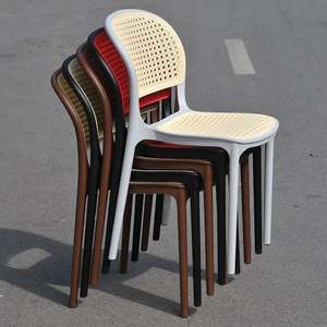 Chaise en plastique moulé imitation rotin, verte, haut de gamme, moderne, imperméable et durable, confortable pour une utilisation en extérieur dans le jardin - Product Image 6