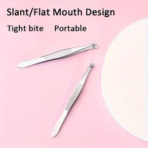 Pince à épiler professionnelle en acier inoxydable - Outil de précision à pointe plate pour le façonnage des sourcils et l'épilation - Outil de beauté - Product Image 3