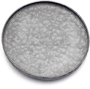 Plateau en bois galvanisé Rectangle moderne de 12.6 pouces Bords ondulés Motif scénique Détection tactile Mobile Décoratif - Product Image 3