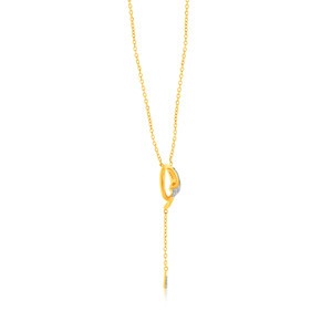 Pendentif en or jaune 14 carats avec diamant de laboratoire, bijou tendance minimaliste pour femme, taille brillant rond, couleur H, pour usage quotidien - Product Image 2