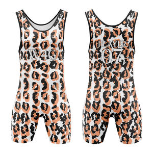 Traje de Lucha Libre Unisex Personalizado, Estampado de Leopardo, Antibacteriano, 100% Poliéster, Cierre de Correa Ajustable, Alta Calidad - Product Image 4