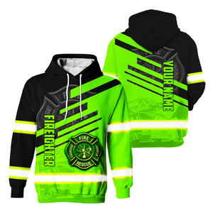 Sweat à capuche pour homme, motif sublimation vert et noir, veste polaire décontractée avec emblème sur le devant, idéale pour l'automne - Product Image 2