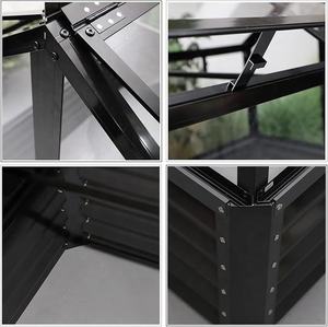 Premium 48x32.3x47.8in Galvanized Metal Powder Coated Raised Garden Bed <b>Planter</b> <b>Box</b> Greenhouse <b>Planter</b> Outdoor Growing Vegetable - Product Image 2