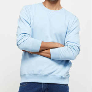 Men's <b>Light</b> Blue Crew <b>Neck</b> Knitted Pullover Regular Fit Long Sleeve Casual Autumn Wear - Product Image 6