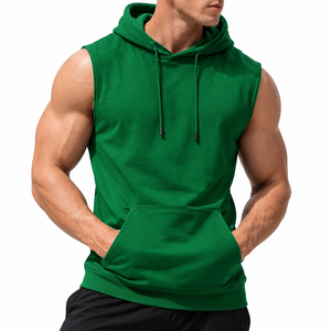 Custom <b>Mens</b> <b>Sleeveless</b> <b>Hoodie</b> Cotton Athletic Sports <b>Hoodie</b> Gym Wear Wholesale Supplier Private Label Factory <b>Sleeveless</b> <b>Hoodie</b> - Product Image 1