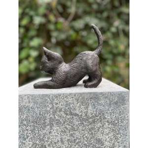 Escultura de Gato de Hierro Fundido, Precio de Fábrica, Figura Decorativa de Gato de Bronce, Adorno para Mesa - Product Image 4