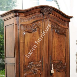 Luxury Handcrafted Solid Wood 2 Door <b>Wardrobe</b> Ornate French Carving Premium Finish Armoire - Product Image 2