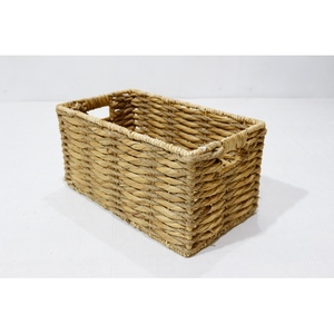 Trending Eco-Friendly Woven Water Hyacinth <b>Rectangular</b> <b>Storage</b> <b>Basket</b> Multifunctional Food-Safe Organization Bin - Product Image 2