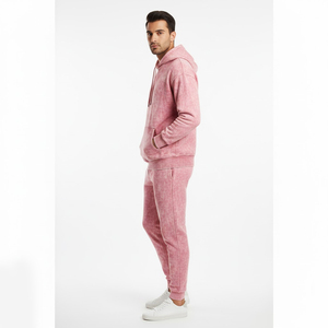 Men <b>Tie</b> <b>Dye</b> Hooded Tracksuit Full Length Cotton Sweatshirt And Pants <b>Set</b> Casual Spring Wear With Side Pockets - Product Image 2