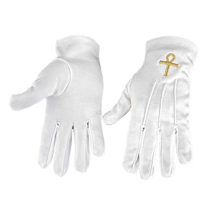 Guantes de Trabajo Ceremoniales Blancos de Algodón 100% Premium con Logotipo Personalizado para Uso Masónico, Secado Rápido, para las Cuatro Estaciones - Product Image 5
