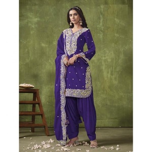 Fatema Fashion's último diseñador Georgette hilo de seda bordado trabajo Salwar traje para mujeres estilo indio pakistaní Kameez - Product Image 1