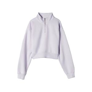 Sudadera con Capucha Corta de Felpa Cálida con Media Cremallera Personalizada al por Mayor para Mujer - Product Image 1