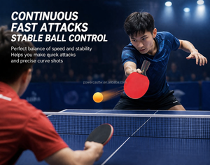 Palas de Tenis de Mesa REGAIL de 7 Capas de Madera de Álamo Negro, 3 Estrellas, Juego de Alto Rendimiento con Gomas Premium y Empuñadura Recta - Product Image 6