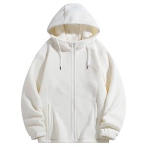 Nouveau 2026 – Sweat à capuche zippé en polaire double face en polyester, personnalisable avec logo, chaud et décontracté pour l'hiver, coupe ample pour hommes et femmes - Product Image 4