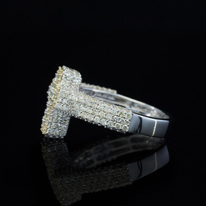 <b>Cross</b> Style Moissanite Diamond <b>Ring</b> 925 Sterling <b>Silver</b> Pave Setting Round Cut Religious Unisex Jewelry for Men's Gifts - Product Image 5