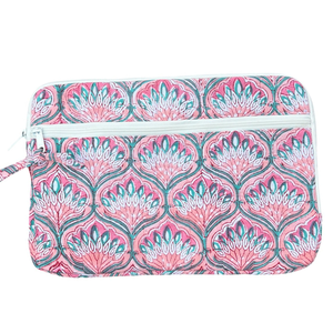 Housse d'ordinateur portable matelassée en coton imprimée à la main de Jaipur, personnalisable, luxueuse, avec fermeture éclair, pour femmes et hommes, écologique - Product Image 1