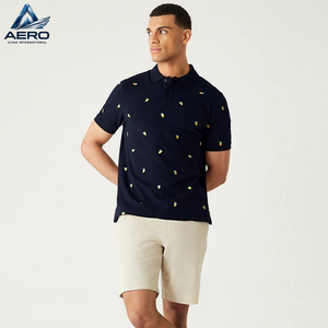 Polo Personalizado con Estampado de Frutas para Hombre, Camisa Ligera de Cuello Alto en Azul Marino Oscuro, Manga Corta, Ropa para Vacaciones de Verano - Product Image 2