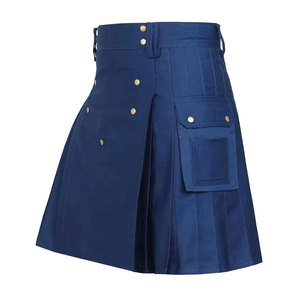 Kilt Utilitario de Algodón Azul Marino Escocés Hecho a Mano para Hombre, Venta al Por Mayor 2026 - Product Image 2