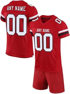 Maillot de football américain personnalisé pour adulte, 100 % polyester, coupe ajustée, respirant, séchage rapide, sangle réglable, col en V, transfert thermique - Product Image 5