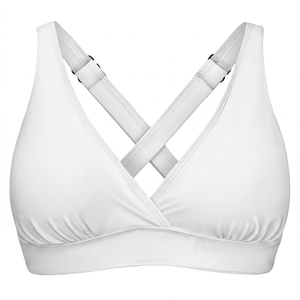 Sujetador deportivo de yoga para mujer, negro, con tirantes, escote en V profundo, soporte medio, transpirable, diseño hueco - Product Image 3